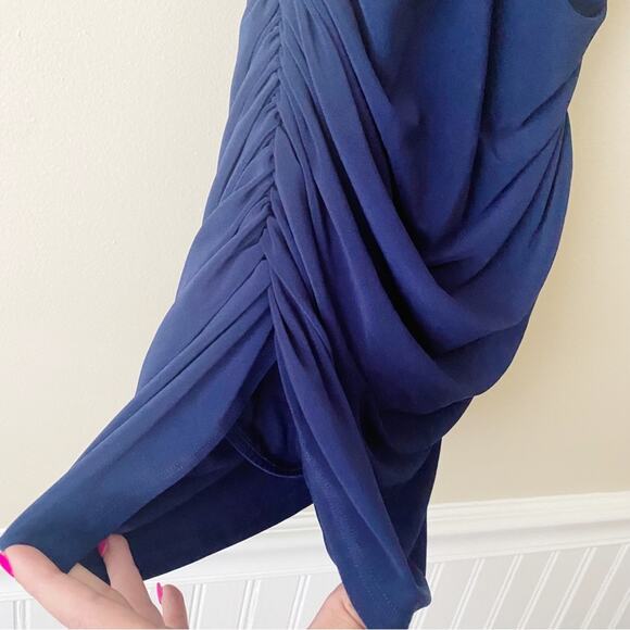 Magicsuit | Yvonne One Piece Swimsuit Dress Halter Neck Ruched Navy Blue Size 8 - Picture 4 of 8